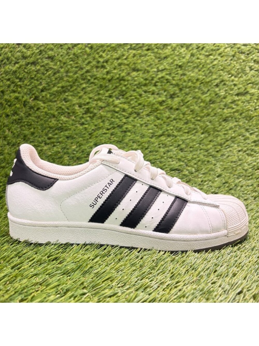 Adidas Superstar Boys Size 6.5Y White Black Athletic Leather Shoes Sneakers